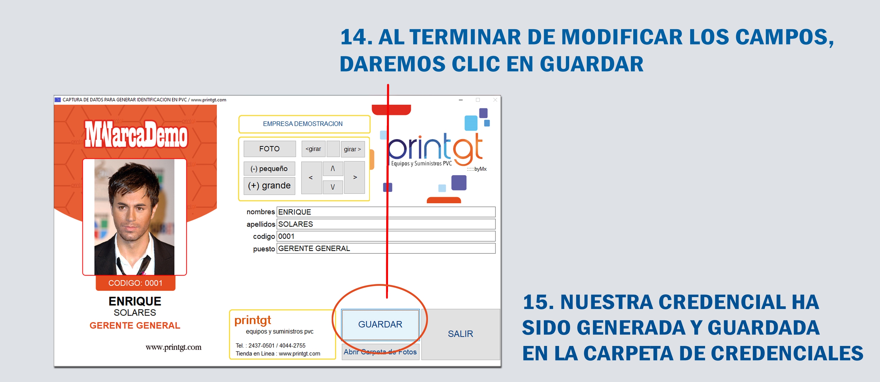 imprimir tarjeta y credencial pvc